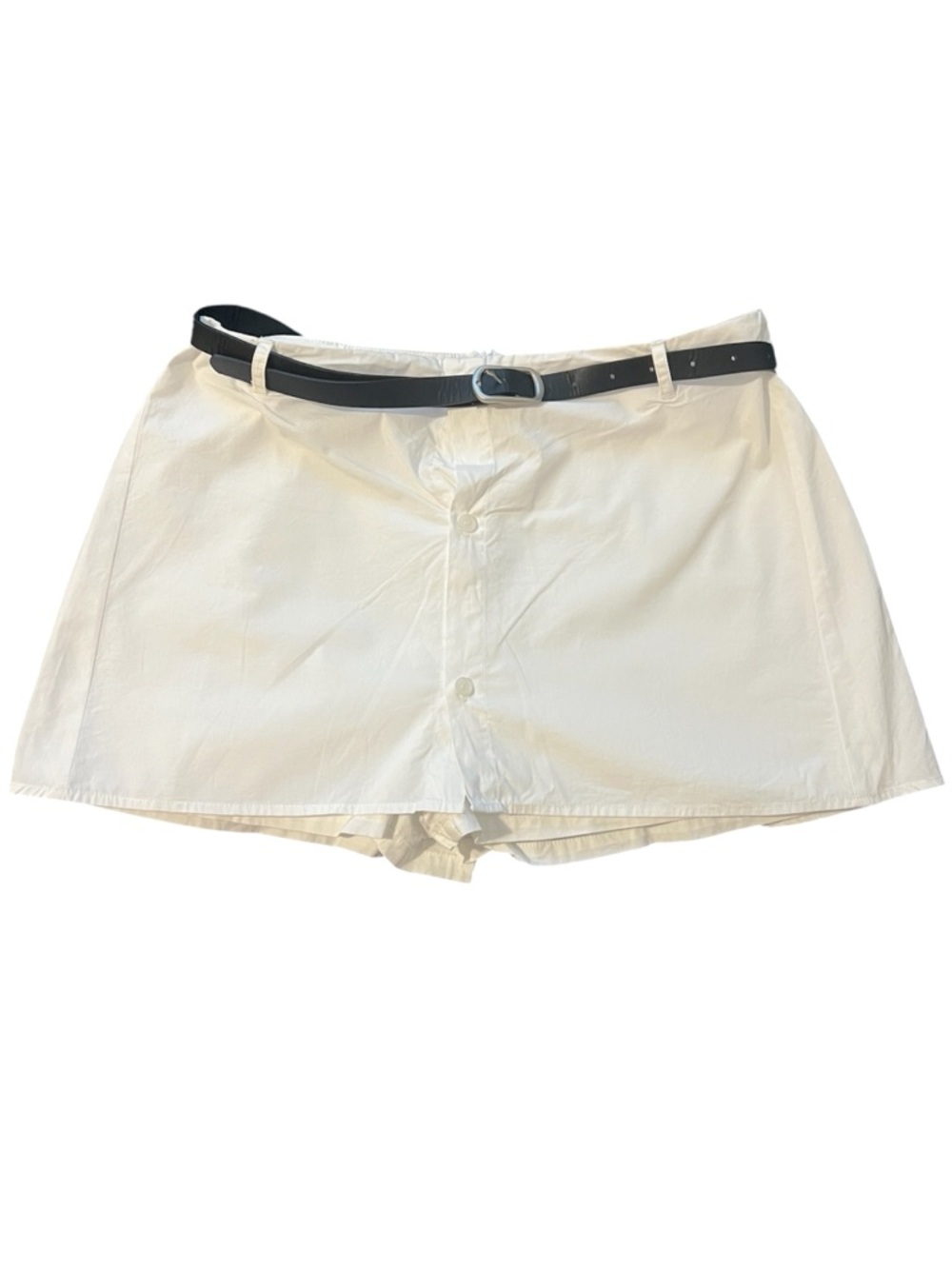 White short skirt with built-in shorts, size s